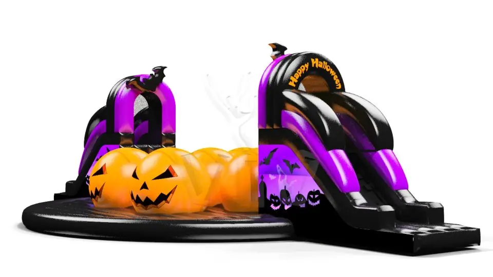 Obstacle course Wipe-Out - Collection Happy Halloween commercial inflatable wipe-out attraction