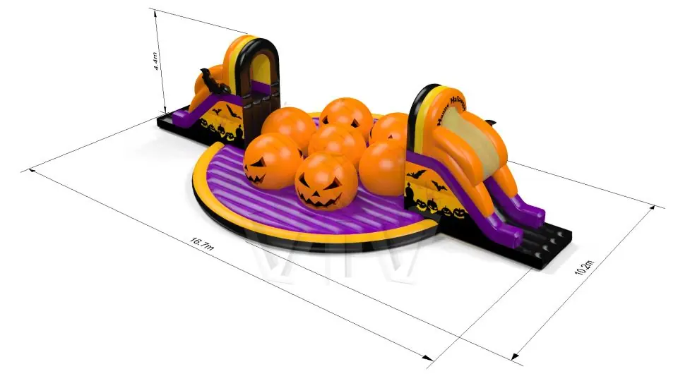 Obstacle course Wipe-Out - Collection Happy Halloween commercial inflatable wipe-out attraction