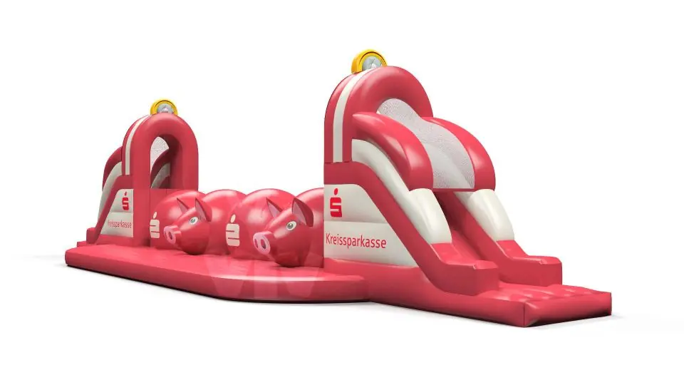 Obstacle course Wipe-Out "Sparkasse" - Collection Sparkasse commercial inflatable wipe-out attraction