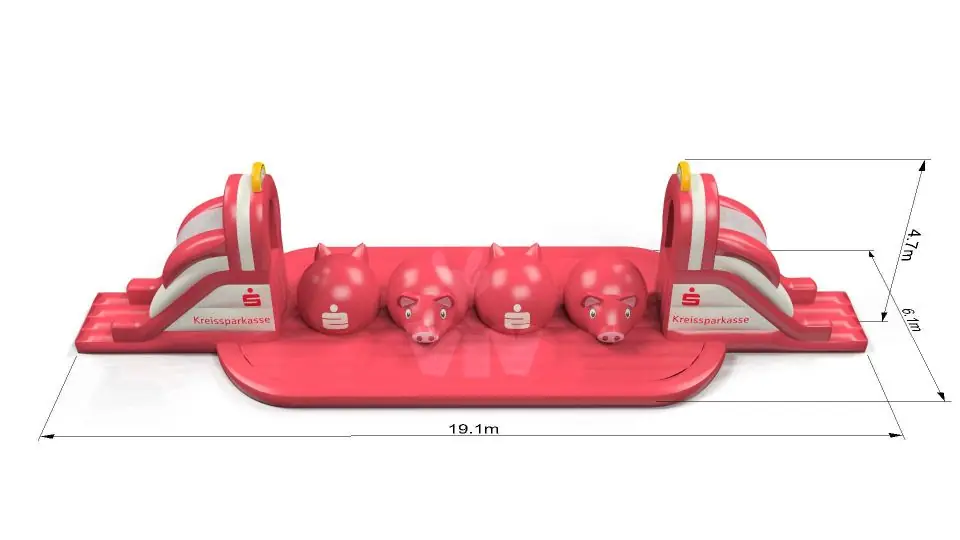 Obstacle course Wipe-Out "Sparkasse" - Collection Sparkasse commercial inflatable wipe-out attraction