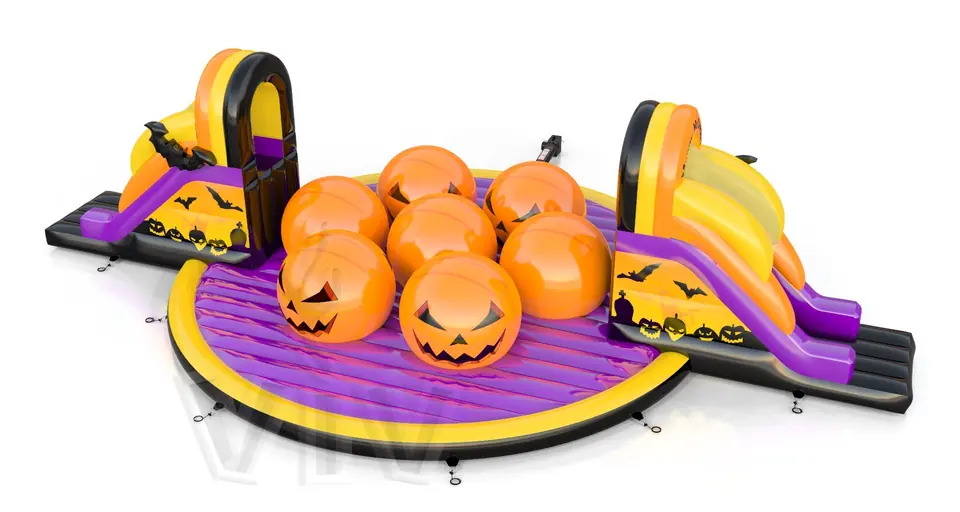 Wipe Out 7 Balls commercial inflatable wipe-out attraction