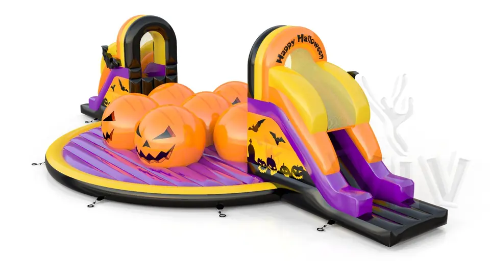 Wipe Out 7 Balls commercial inflatable wipe-out attraction