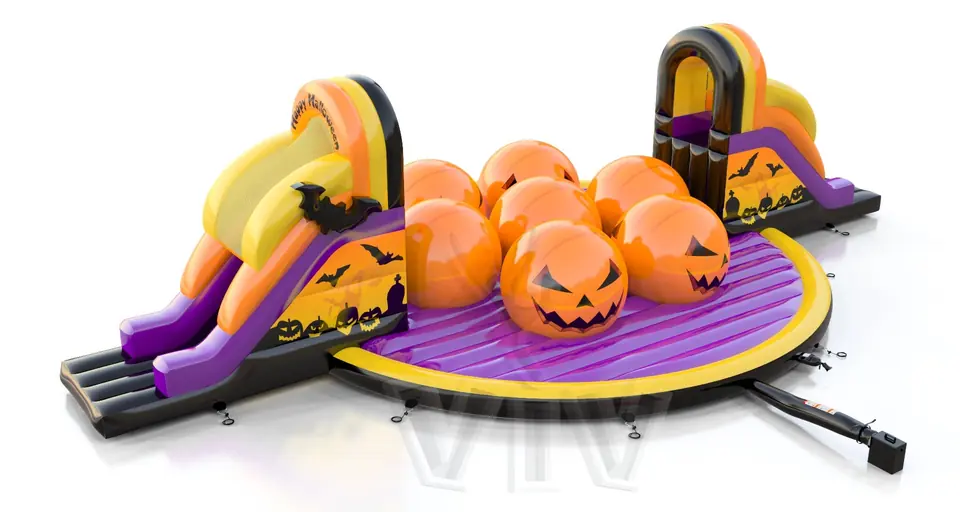 Wipe Out 7 Balls commercial inflatable wipe-out attraction