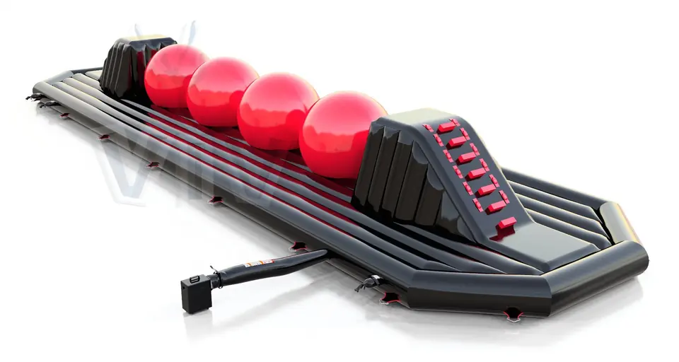 Wipe Out black and red commercial inflatable wipe-out attraction