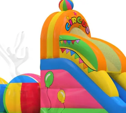 Wipe-out Circus 19.3 x 6.1 x 5.5 m commercial inflatable wipe-out attraction