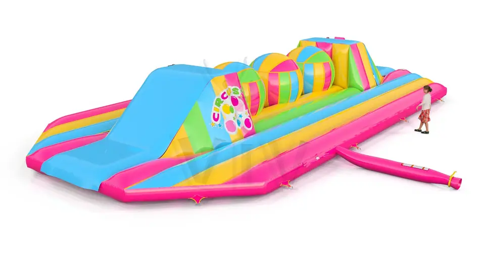 Wipe Out Circus L with 3 balls commercial inflatable wipe-out attraction