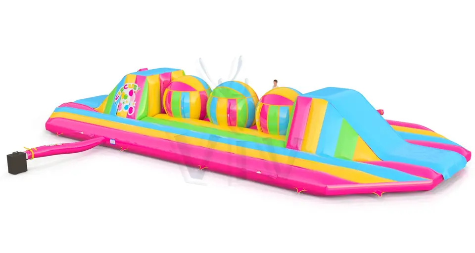 Wipe Out Circus L with 3 balls commercial inflatable wipe-out attraction