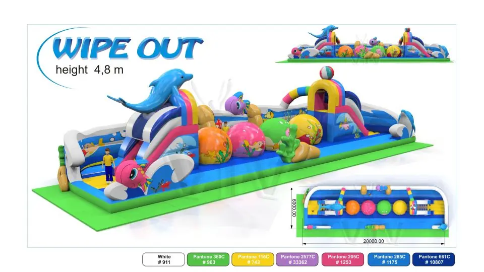 Wipe-Out Dolphin - Collection Underwater World commercial inflatable wipe-out attraction