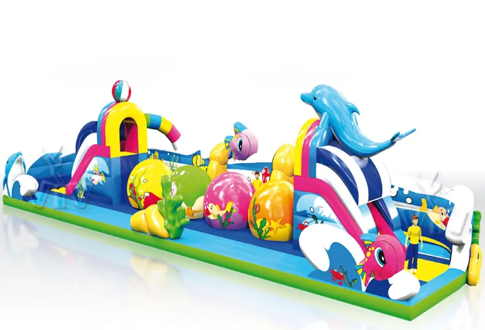 Wipe-Out Dolphin - Collection Underwater World commercial inflatable wipe-out attraction