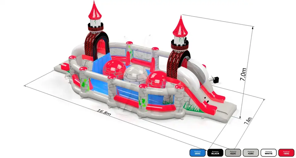 Wipe-Out Galahad Mini - Knights Collection commercial inflatable wipe-out attraction