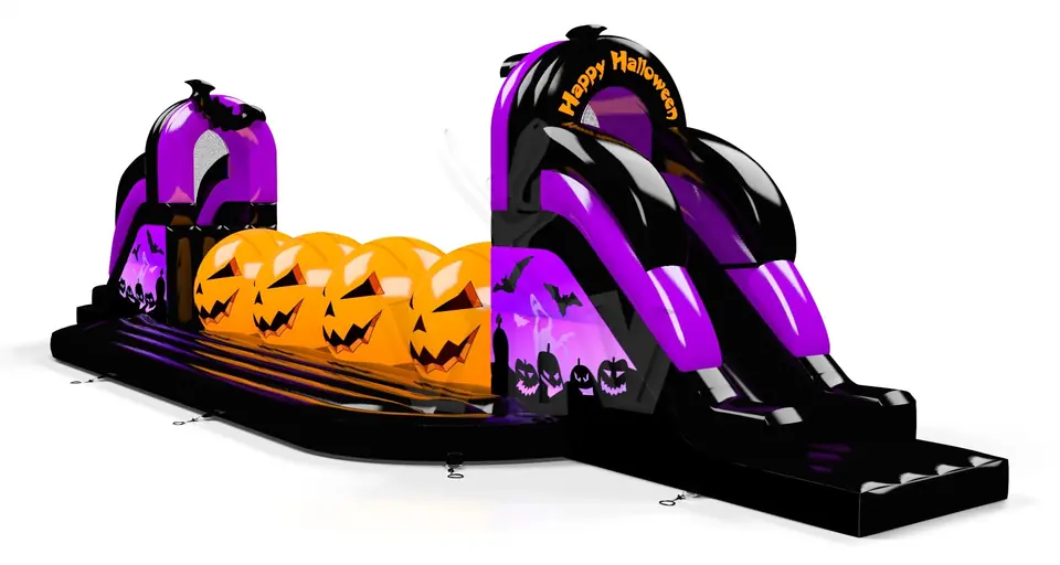 Wipe Out Happy Halloween commercial inflatable wipe-out attraction