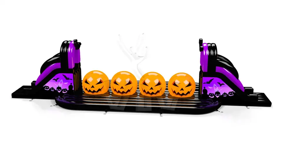 Wipe Out Happy Halloween commercial inflatable wipe-out attraction