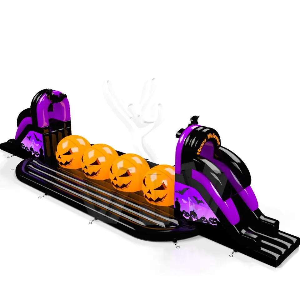 Wipe Out Happy Halloween commercial inflatable wipe-out attraction