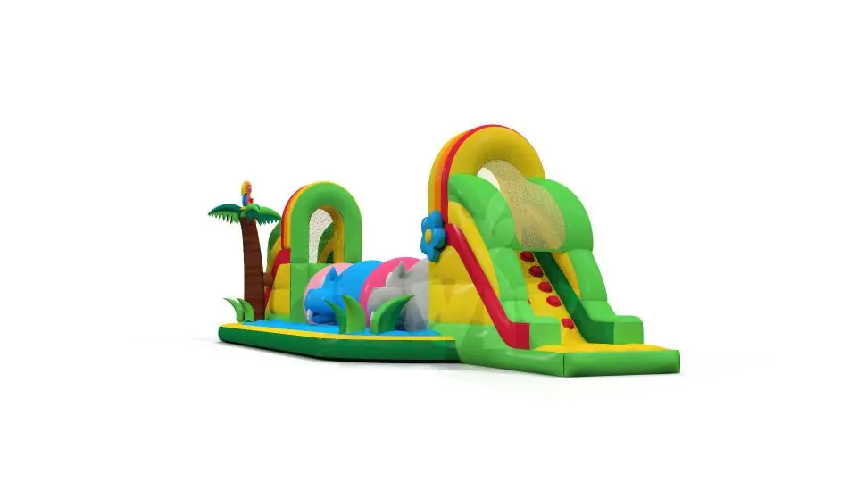 Wipe-Out Hippo - Collection Jungle de Luxe commercial inflatable wipe-out attraction