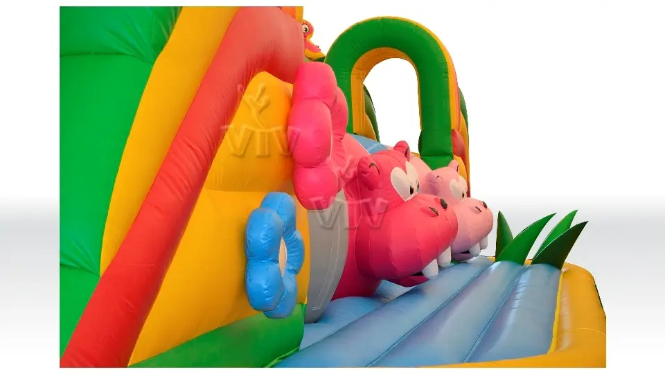 Wipe-Out Hippo - Collection Jungle de Luxe commercial inflatable wipe-out attraction
