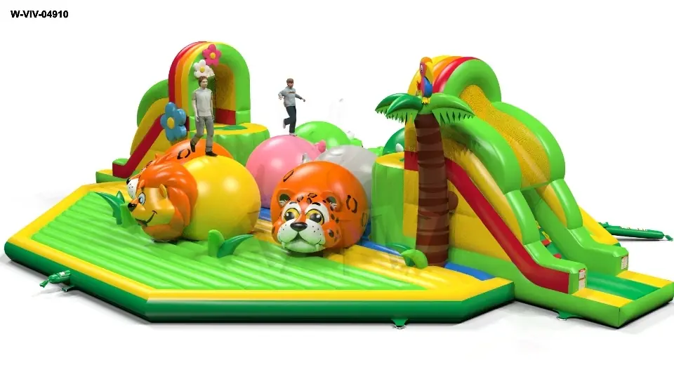 Wipe-Out Jungle commercial inflatable wipe-out attraction