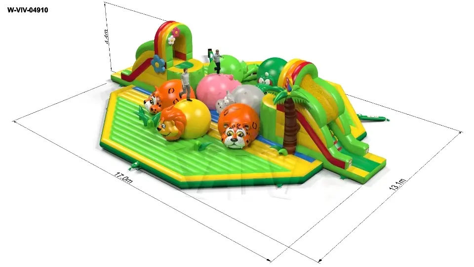 Wipe-Out Jungle commercial inflatable wipe-out attraction