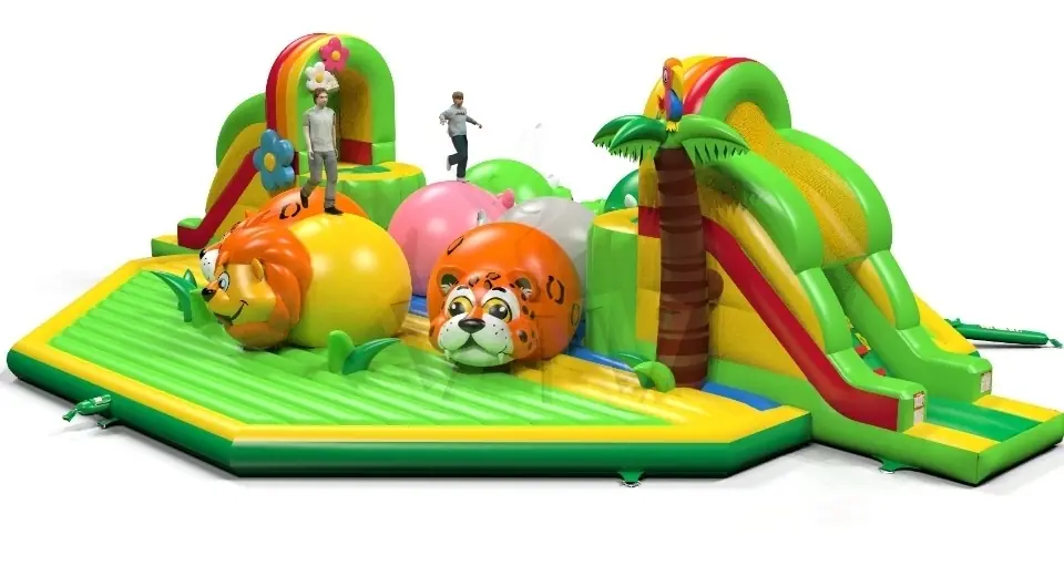 Wipe-Out Jungle commercial inflatable wipe-out attraction