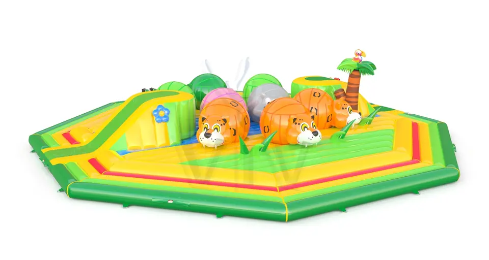 Wipe Out Jungle XL commercial inflatable wipe-out attraction