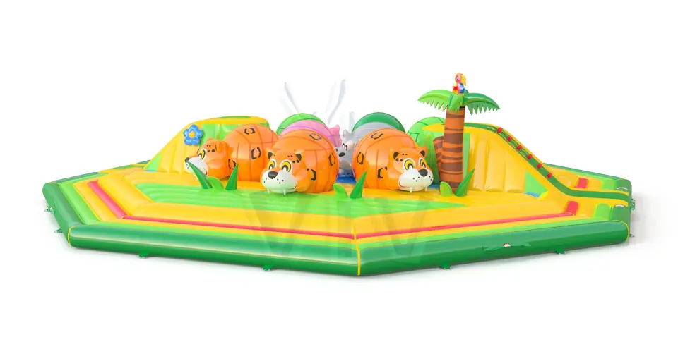 Wipe Out Jungle XL commercial inflatable wipe-out attraction