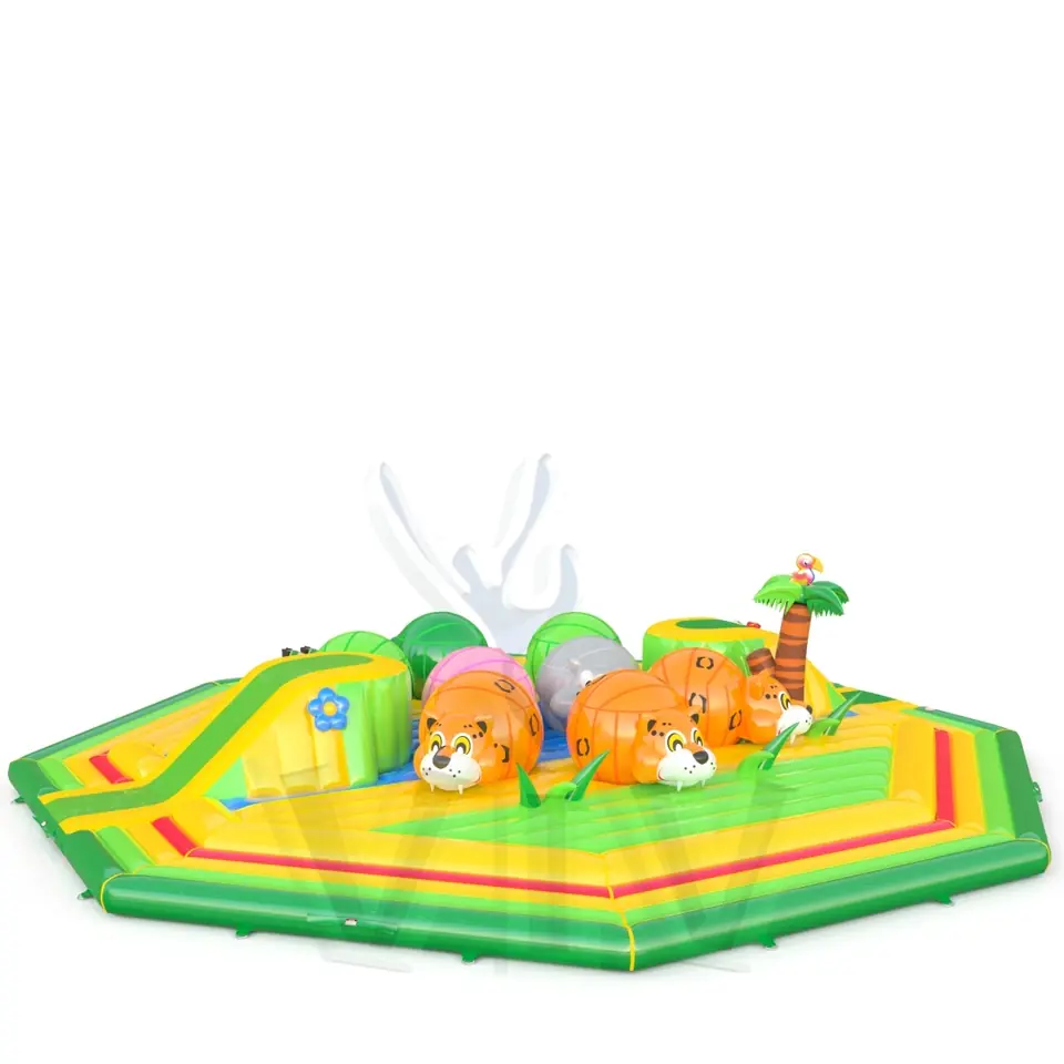 Wipe Out Jungle XL commercial inflatable wipe-out attraction