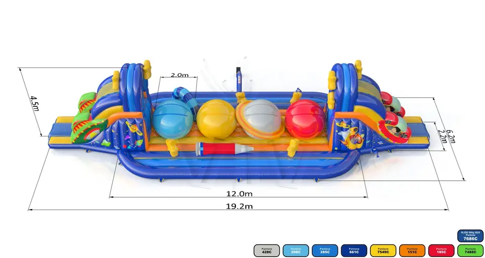 Wipe Out L Cosmos commercial inflatable wipe-out attraction