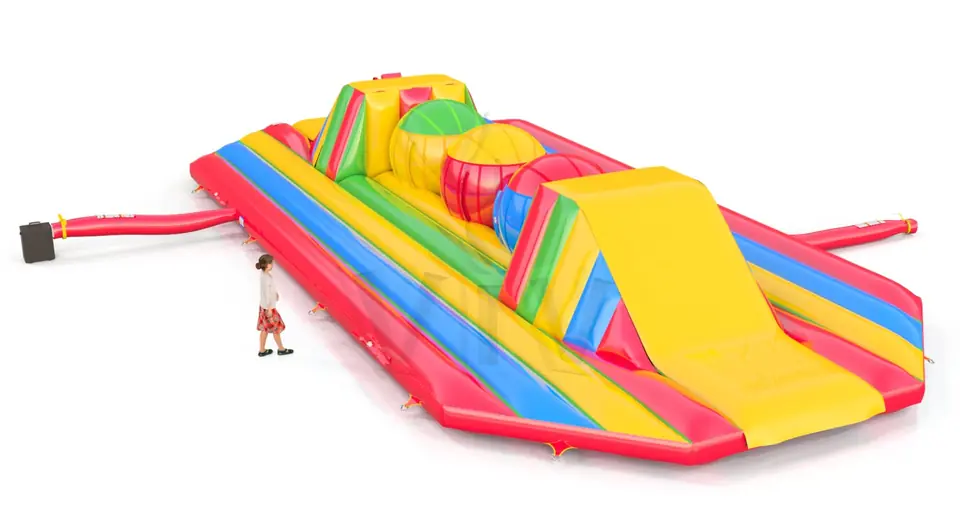 Wipe Out L Crayons commercial inflatable wipe-out attraction
