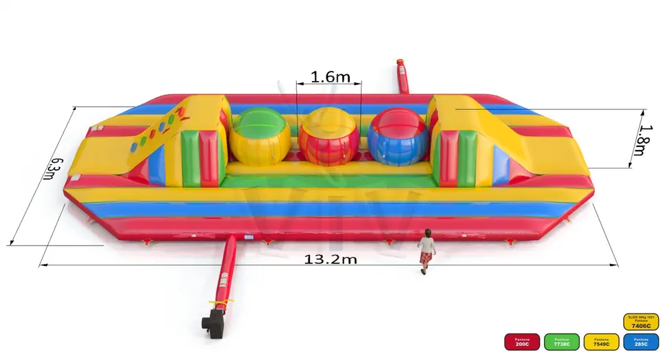 Wipe Out L Crayons commercial inflatable wipe-out attraction