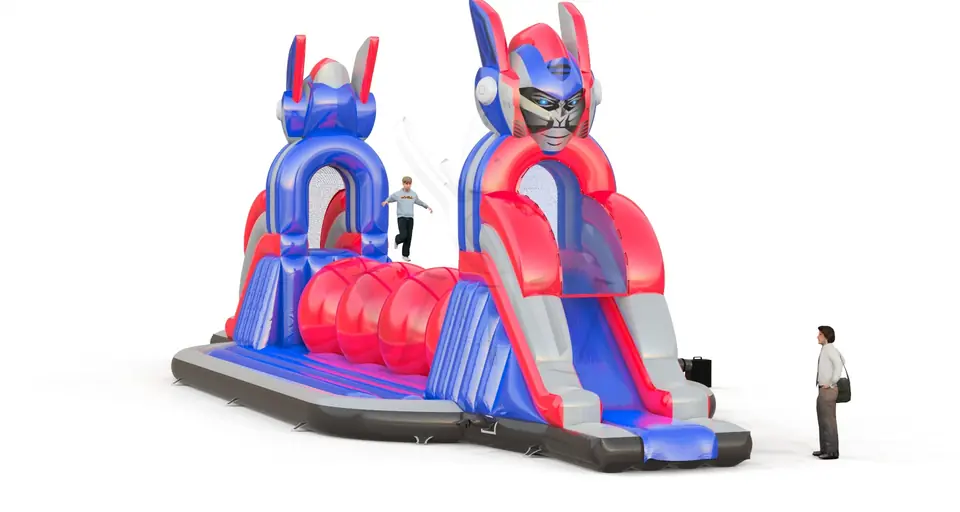 Wipe Out L Robots commercial inflatable wipe-out attraction