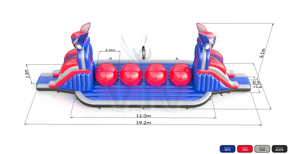 Wipe Out L Robots commercial inflatable wipe-out attraction