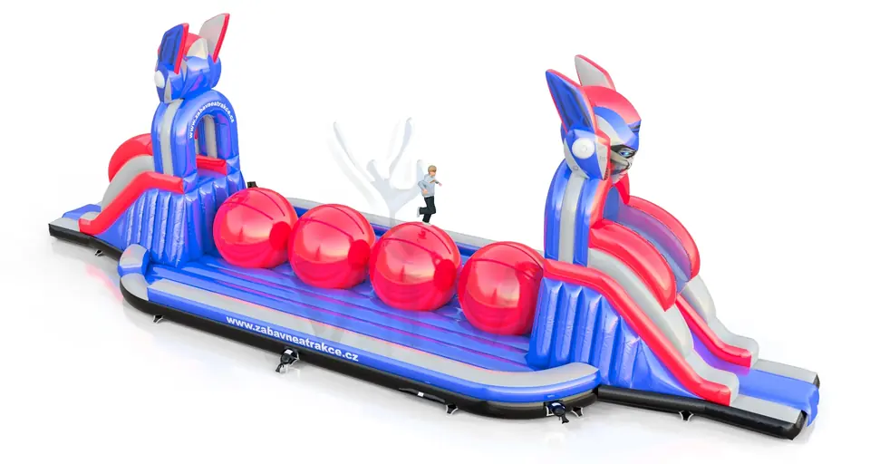 Wipe Out L Robots commercial inflatable wipe-out attraction