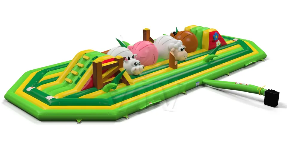 Wipe Out Meadow commercial inflatable wipe-out attraction
