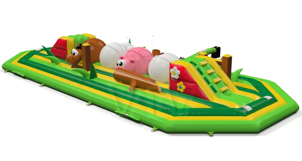Wipe Out Meadow commercial inflatable wipe-out attraction