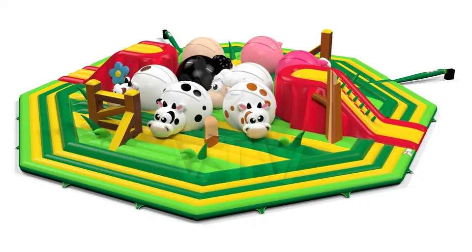 Wipe Out Pasture commercial inflatable wipe-out attraction