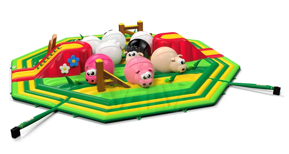 Wipe Out Pasture commercial inflatable wipe-out attraction