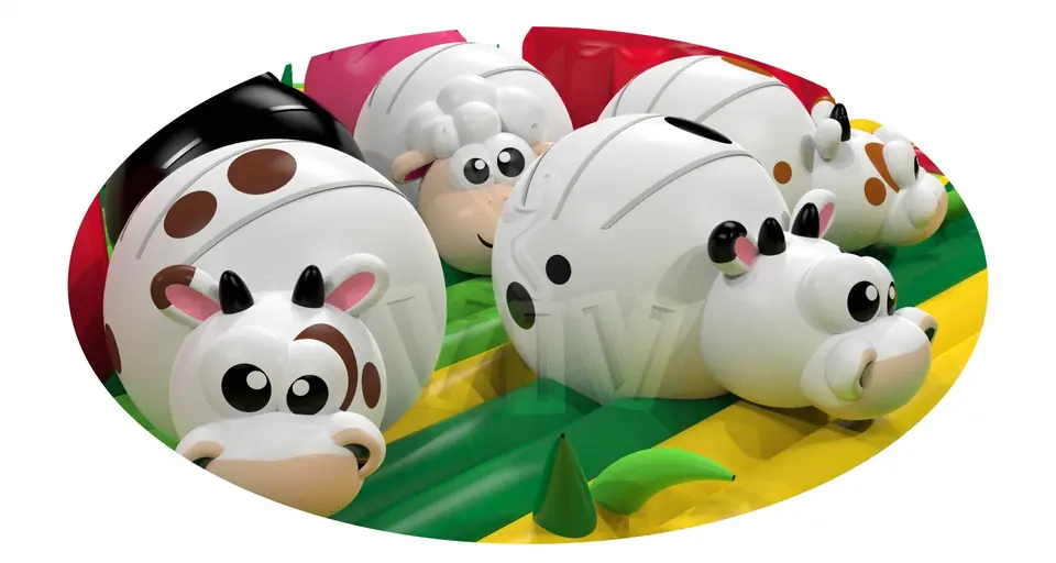 Wipe Out Pasture commercial inflatable wipe-out attraction