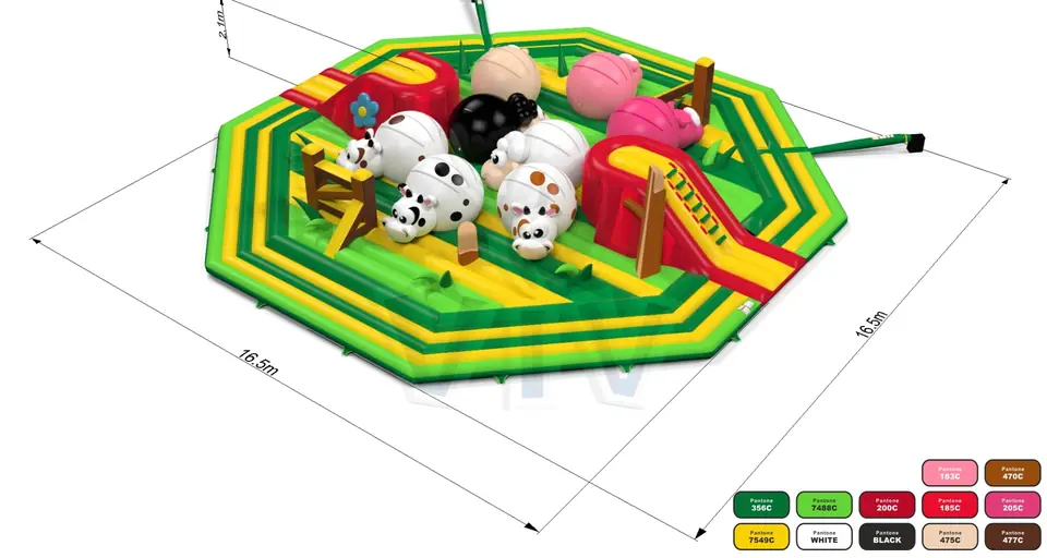 Wipe Out Pasture commercial inflatable wipe-out attraction