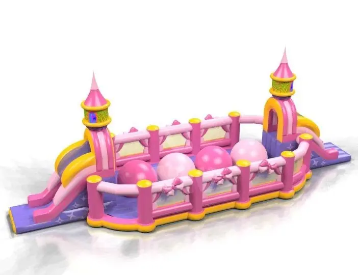 Wipe-Out Pink - Pink Collection commercial inflatable wipe-out attraction