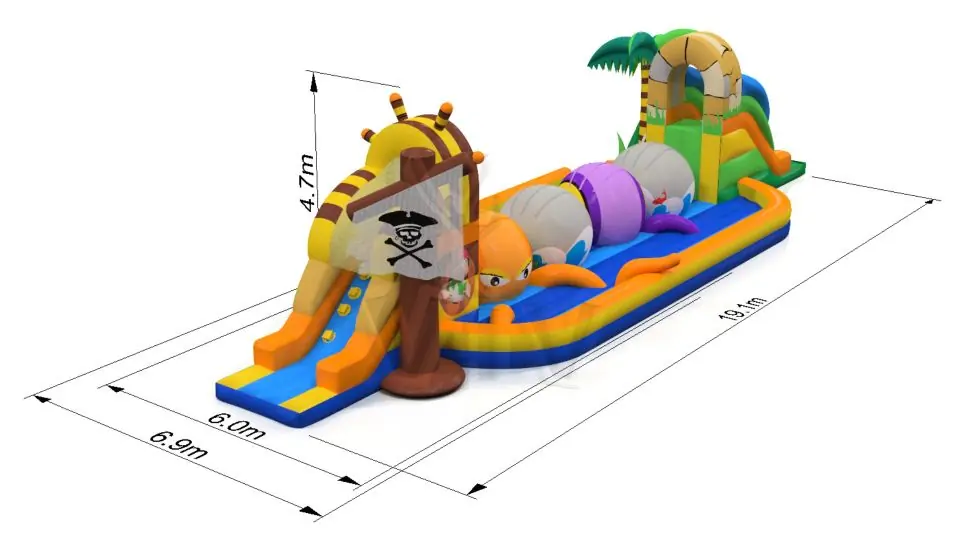 Wipe-Out Pirate - Collection Pirate commercial inflatable wipe-out attraction