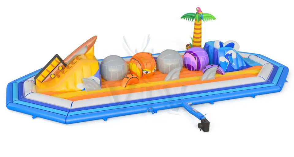 Wipe Out Pirate L commercial inflatable wipe-out attraction