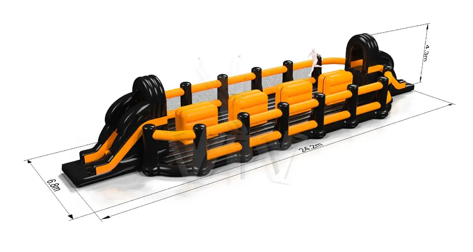 Wipe-Out Squares Black and Orange commercial inflatable wipe-out attraction