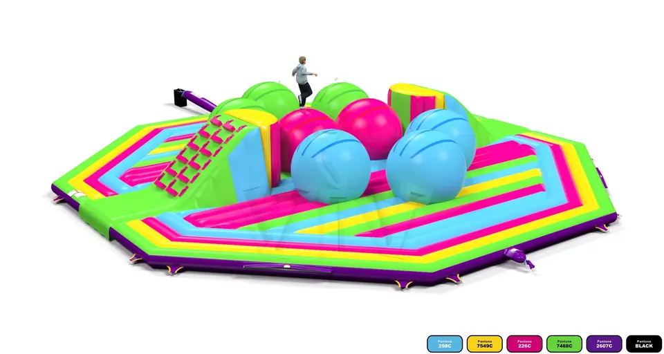 Wipe Out Startup commercial inflatable wipe-out attraction