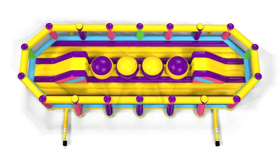 Wipe-out Startup XXL with fence commercial inflatable wipe-out attraction