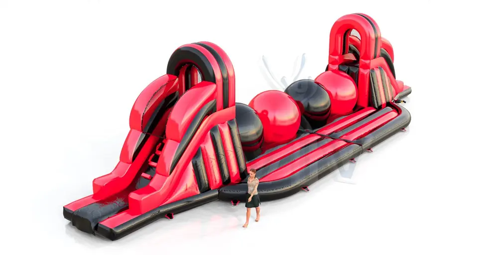 Wipe Out two parts commercial inflatable wipe-out attraction