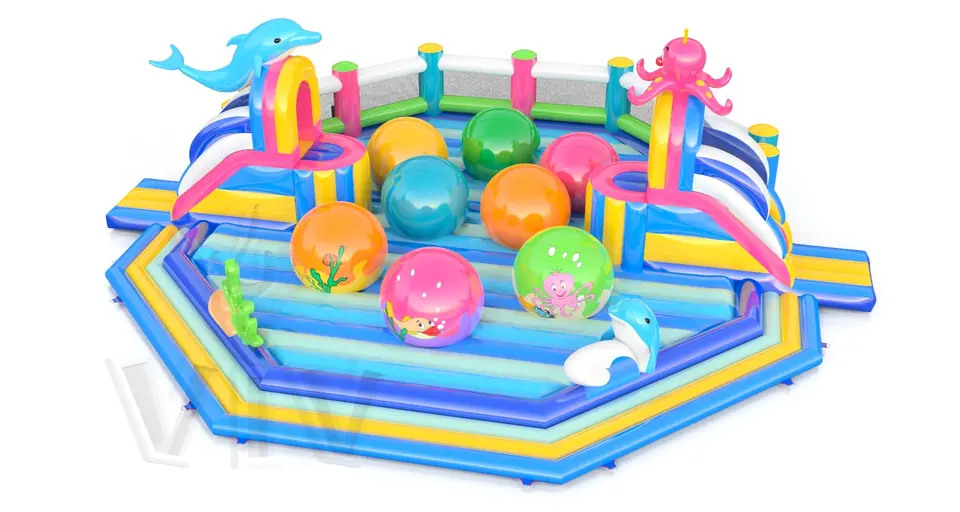 Wipe Out Underwater World commercial inflatable wipe-out attraction