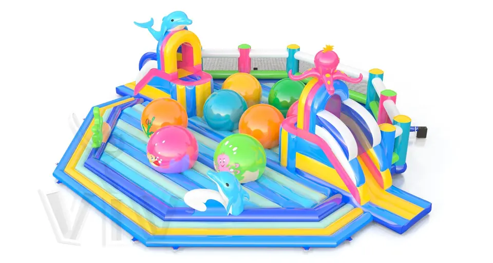Wipe Out Underwater World commercial inflatable wipe-out attraction
