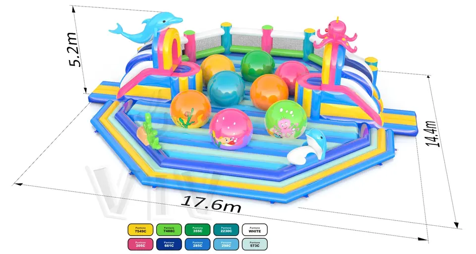 Wipe Out Underwater World commercial inflatable wipe-out attraction