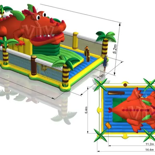Active Center Dragon 14.4 x 7.8 x 5.2 m commercial inflatable active center