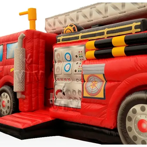 Active Center Fire truck with slide commercial inflatable active center