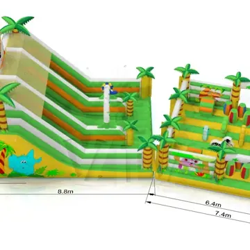 Active Center with slide Jungle 15.2 x 7.3 x 6.7 m commercial inflatable active center
